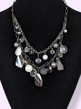 2-Strand Dangling Bead Statement Necklace